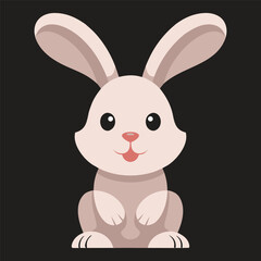 Fototapeta premium Cute rabbit illustration on black background high-quality