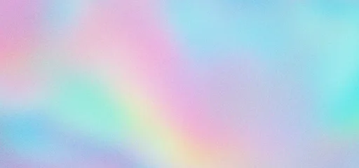 Fotobehang Kunst Holographic iridescent background with pastel rainbow colors, soft gradient mesh texture for modern web design. Abstract pearlescent fluid effect, ethereal dreamy aesthetic for social media.  © VEXLO