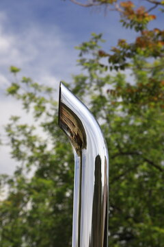 Crome exhaust pipe from a truck