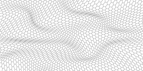 Fishing or soccer net. Repeated hexagon pattern. Black wired mesh texture isolated on white background. © kurnia