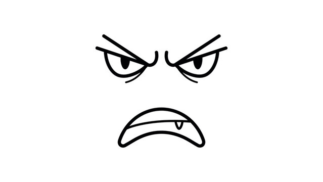 Angry face emoticon with frown expression.