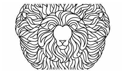 Stylized top view lion head with dramatic mane burst bold vector emblem design for t shirt graphic © Joni