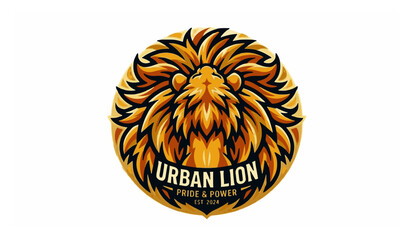 Minimal line art lion top view with flowing mane modern clean vector illustration for logo or t shirt design © Joni