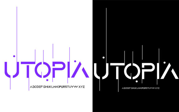 Modern futuristic Alphabet fonts vector illustration simple and minimalist