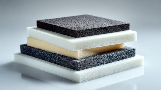 Foam Sheets Displaying Various Textures and Colors for Design Applications