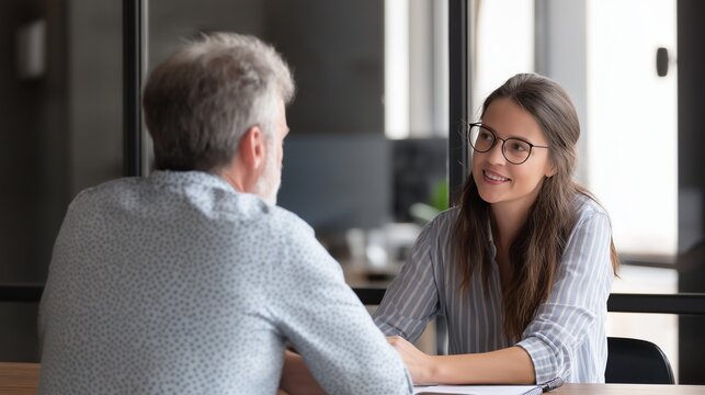 One-on-one meeting with a manager giving constructive feedback