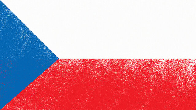 Czech republic flag, blue, white, and red, with textured effect