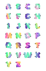 Fototapeta premium Illustration of the English alphabet on a white background.