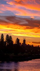 Fototapeta premium City at Sunset Skyline.