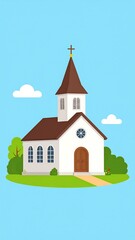 Naklejka premium Church Flat Design.