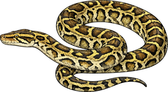 Python bivittatus illustration art