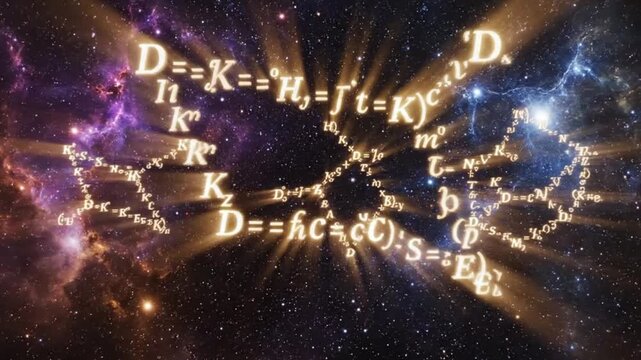 Cosmic Equations and Formulas in Nebula Background