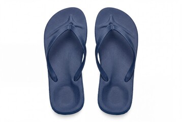 Fototapeta premium Blue Flip Flops Isolated on White Background
