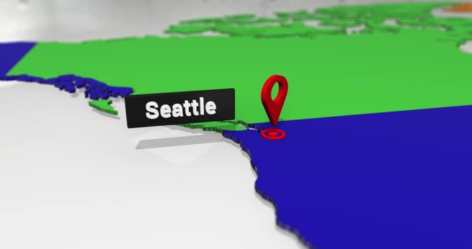 3d map pinpoint seattle washington location and travel guide