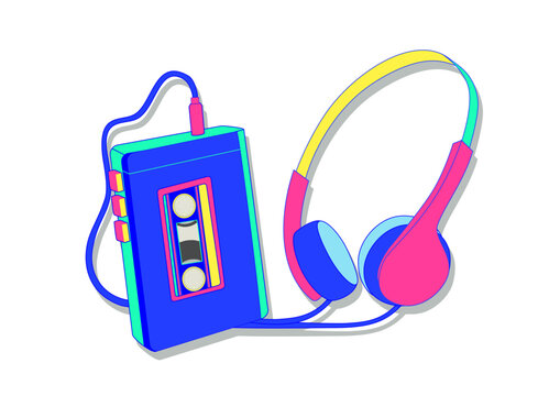 walkman and headphones