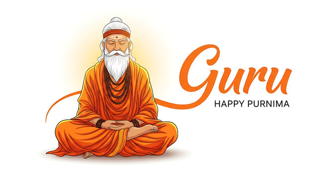 Wise old guru sitting in meditation