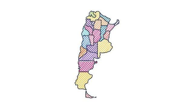 Cartoon Style Child Marker Map of Argentina - Animated Geography Motion Graphics