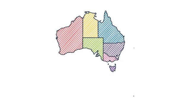Cartoon Style Child Marker Map of Australia - Animated Geography Motion Graphics