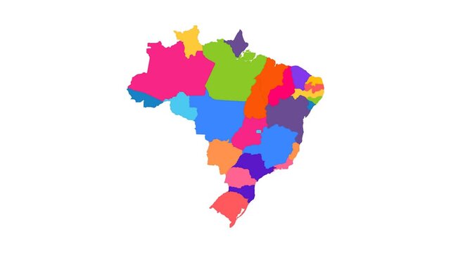 Modern Clean Flat Infographic Map of Brazil - Animated Geography Motion Graphics