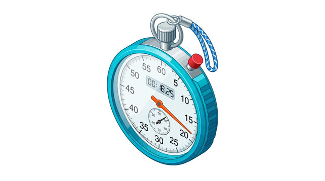 Stopwatch isometric flat icon. 3d vector colorful illustration. Pictogram isolated on white background