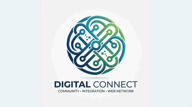 UntitledDigital connect creative symbol concept. Community join, integration, web network abstract business logo. Internet technology, communication icon
