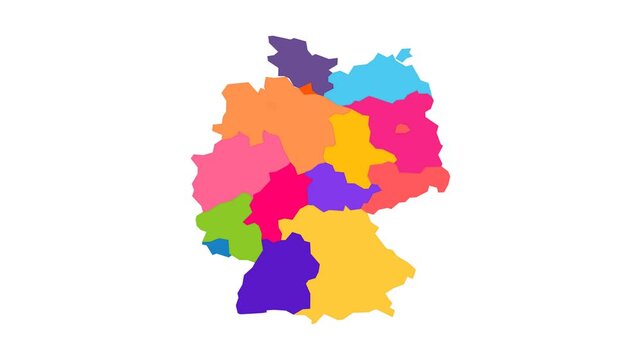 Modern Clean Flat Infographic Map of Germany - Animated Geography Motion Graphics