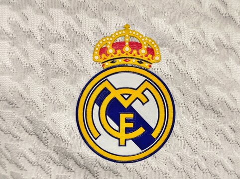 Photo of the emblem of Real Madrid Club de F&uacute;tbol, a Spanish professional football club based in Madrid, Spain. The team competes in La Liga, the highest level of Spanish football.