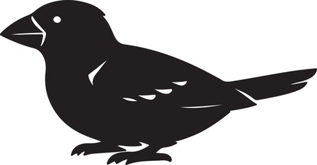 Fototapeta premium Black bird silhouette against a white background detailed avian form silhouette high quality professional modern elegant