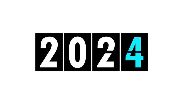 New year 2025 counter animation.Flip countdown timer with changing numbers of year.