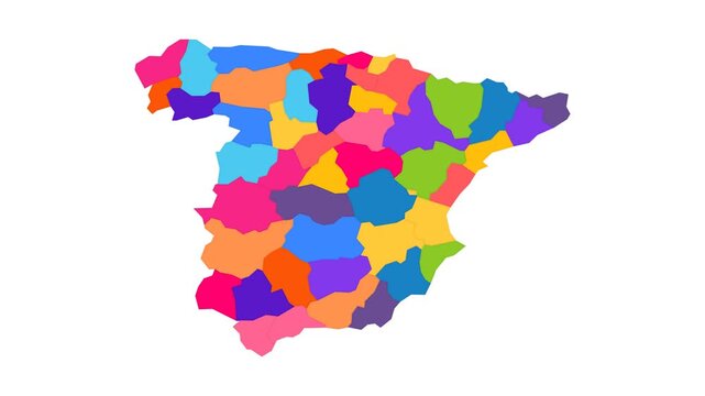 Modern Clean Flat Infographic Map of Spain - Animated Geography Motion Graphics