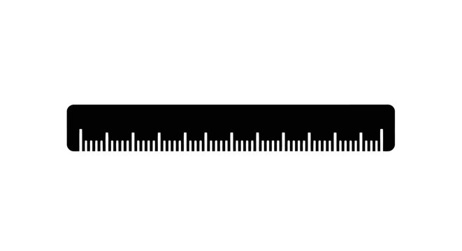 A black and white image of a ruler