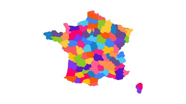 Modern Clean Flat Infographic Map of France - Animated Geography Motion Graphics