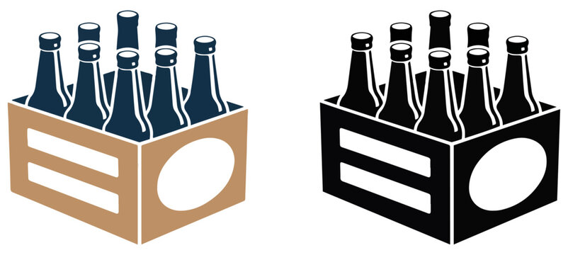 beer crate bottle case icon vector