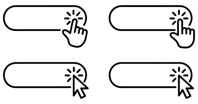click here button cursor icon set