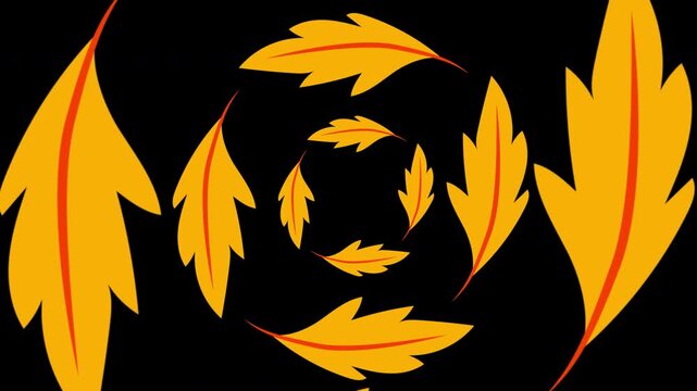 Tropical summer plants Leaves, flowers border frame animation with a copy space area looped animation with Alpha channel