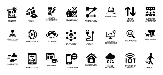 Obraz premium Collection of Technology and Business