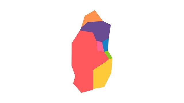 Modern Clean Flat Infographic Map of Qatar - Animated Geography Motion Graphics