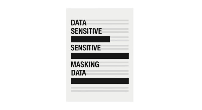 Data Masking and Redaction Concept Representing Sensitive Information Protection and Privacy Compliance