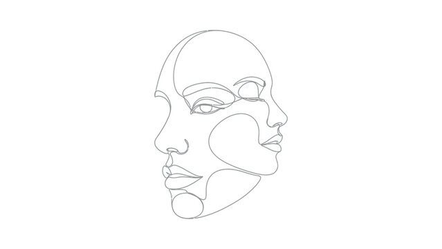 Multiple faces in one drawing.