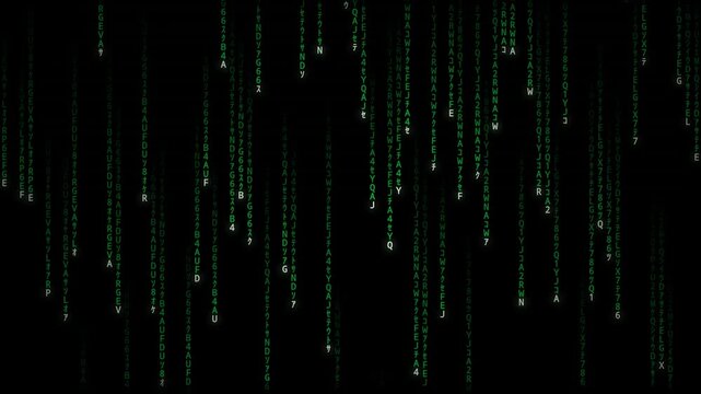 Matrix Code Digital Rain Technology Background Loop Animation