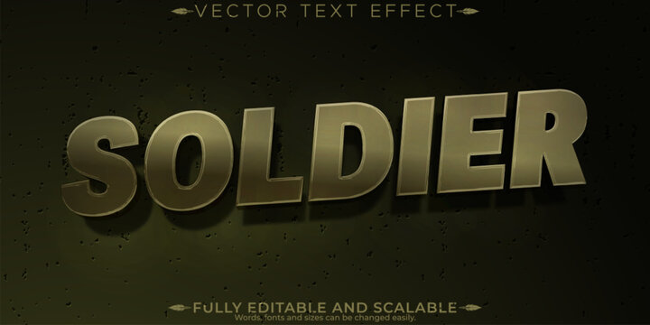 Soldier camo editable text effect, editable army and war text style