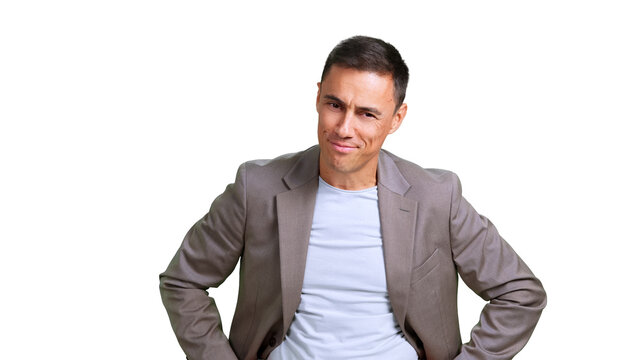 Confident man smirking and posing business casual