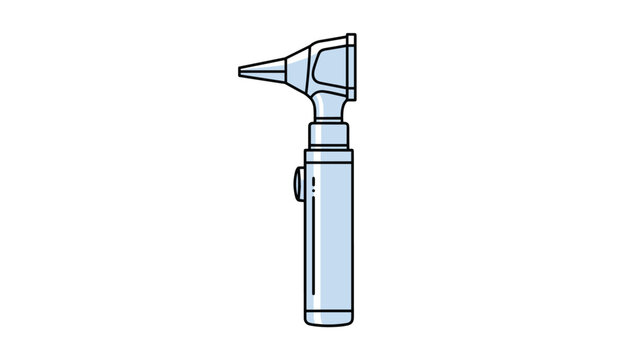 Professional medical otoscope tool used by doctors for ear examinations isolated on a white background illustration.