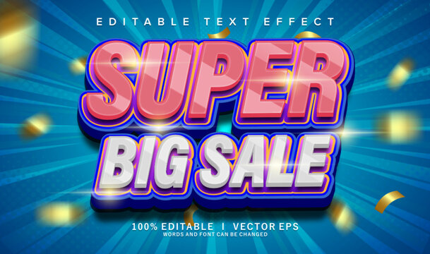 super big sale text effects, modern colors. Text style effects.
