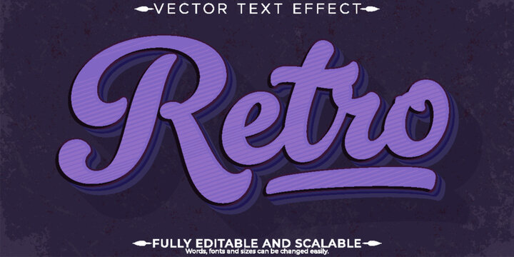 Retro sticker text effect, editable 70s and 80s text style