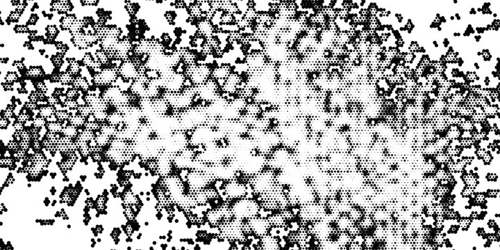 Black and white squared pixels. Abstract glitchy 8 bit video game backdrop. Vector comic bitmap dither screen tone overlay