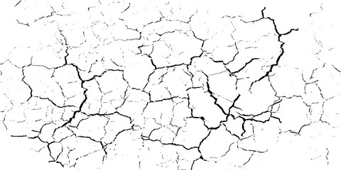 Fototapeta premium Ground cracks, breaks on land surface from earthquake isolated on transparent background. Vector realistic set of fissure in ground, crevices from disaster or drought, black fractures top view