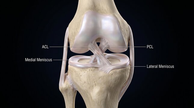 Human Knee Joint and Ligaments Anatomical Model - 4K