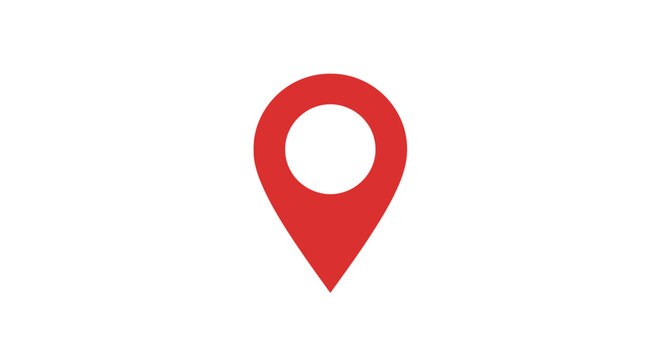 Red Location Pin Icon Pointer Symbol.