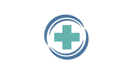 Obraz premium Green cross medical symbol logo.